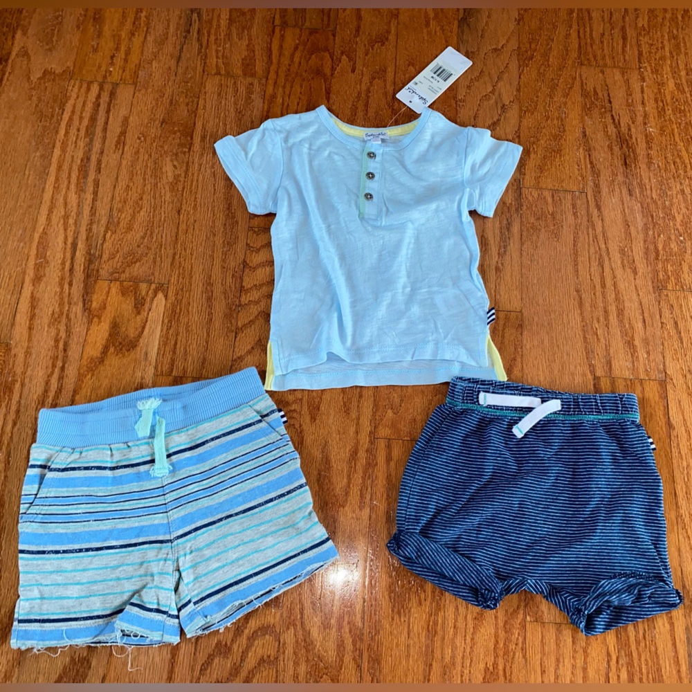 New NWT Boys Designer SPLENDID Bloomingdale’s 3 Piece Outfit Bundle Shorts Top
